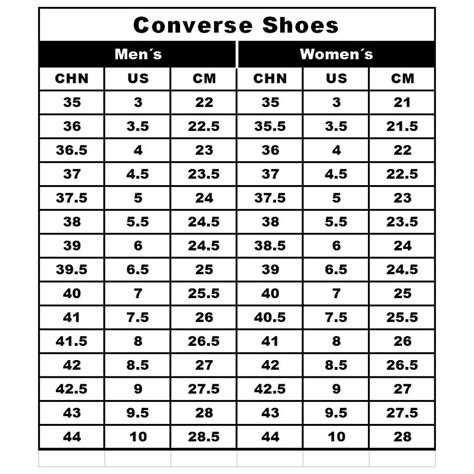 converse size chart 2022.